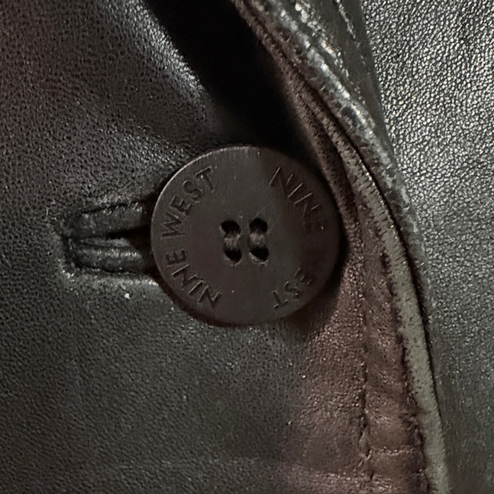 NINE WEST Black Leather Women's Jacket - Picture 4 of 13